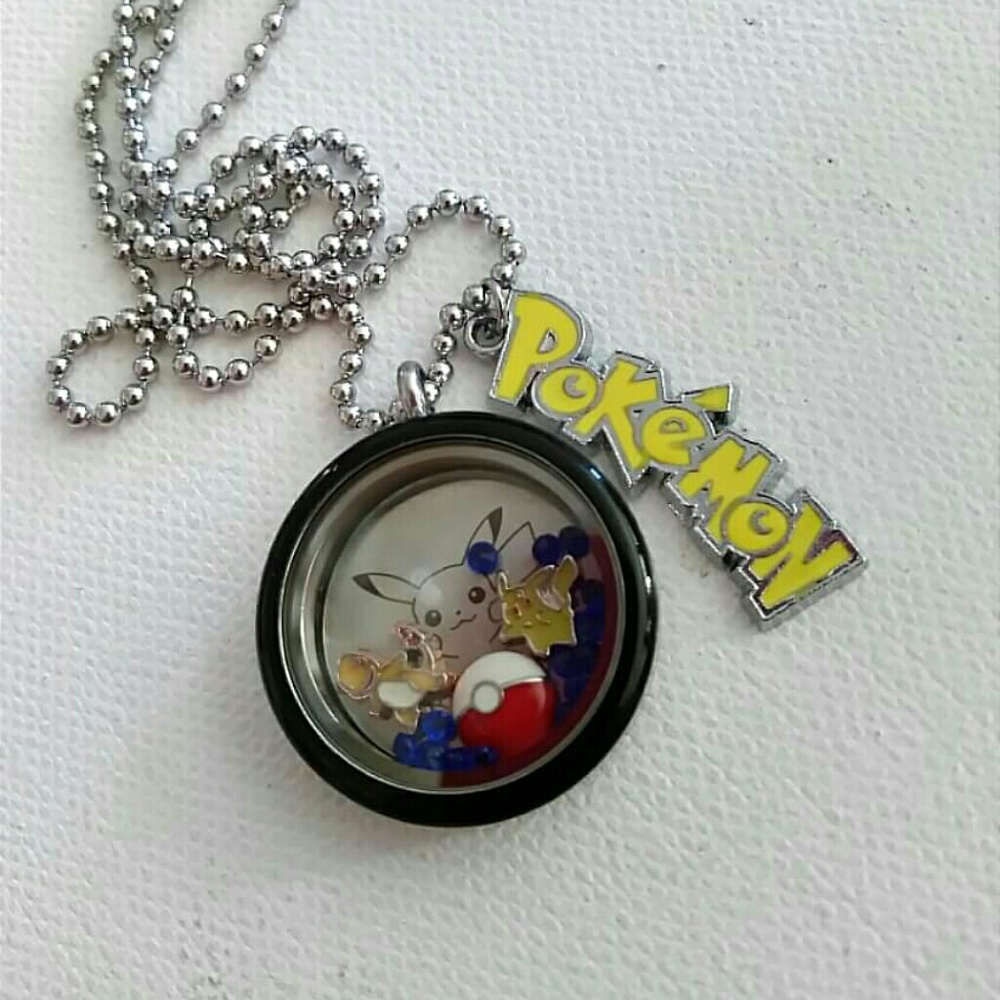 Pokemon Stainless steel Floating Memory lockets