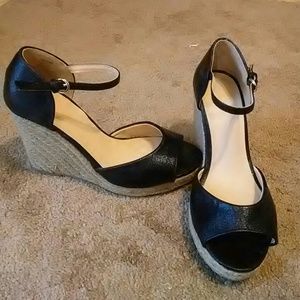 Peep toe wedge sandals new york and company.