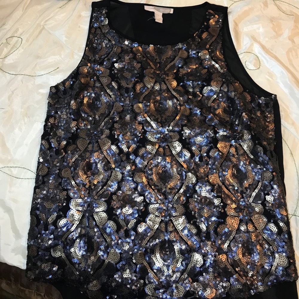 Sequined Open Back Top