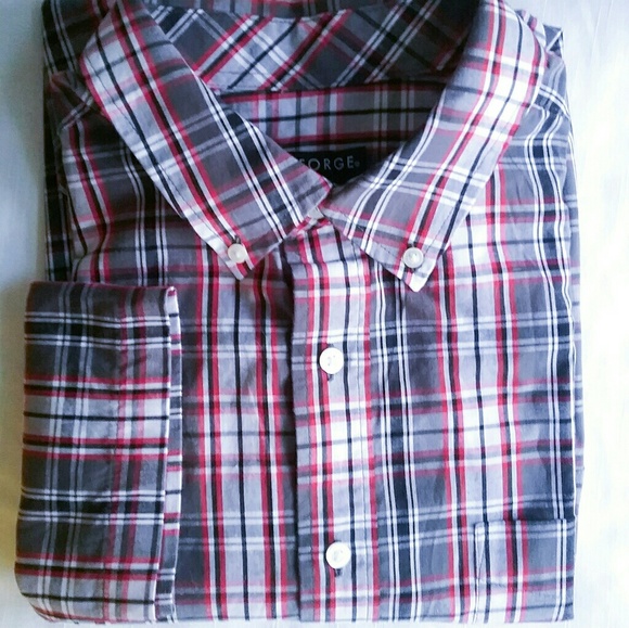 George Other - Men's George Short Sleeve Plaid Shirt