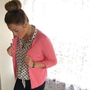 ELLE Pink Bow cardigan size L