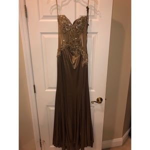 Jovani gold corset beaded dress