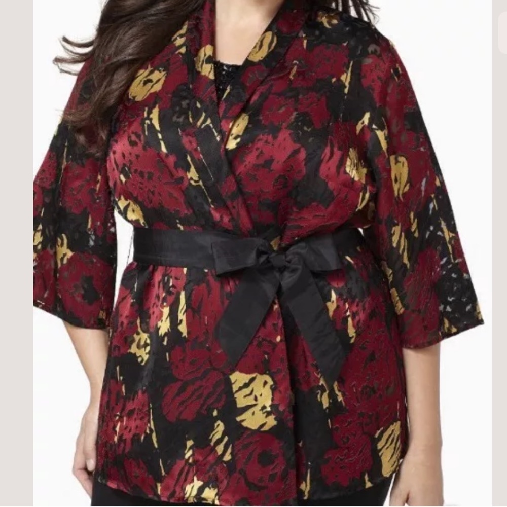 Catherines Amazon Belted Cascade Top