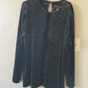 Snakeskin Velvet Blouse