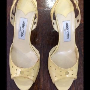 Jimmy Choo yellow patent heels authentic