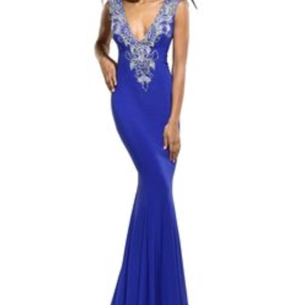 Xcite beaded gown in blue