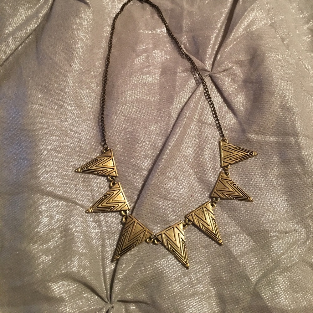 Urban outfitters gold bronze triangle necklace