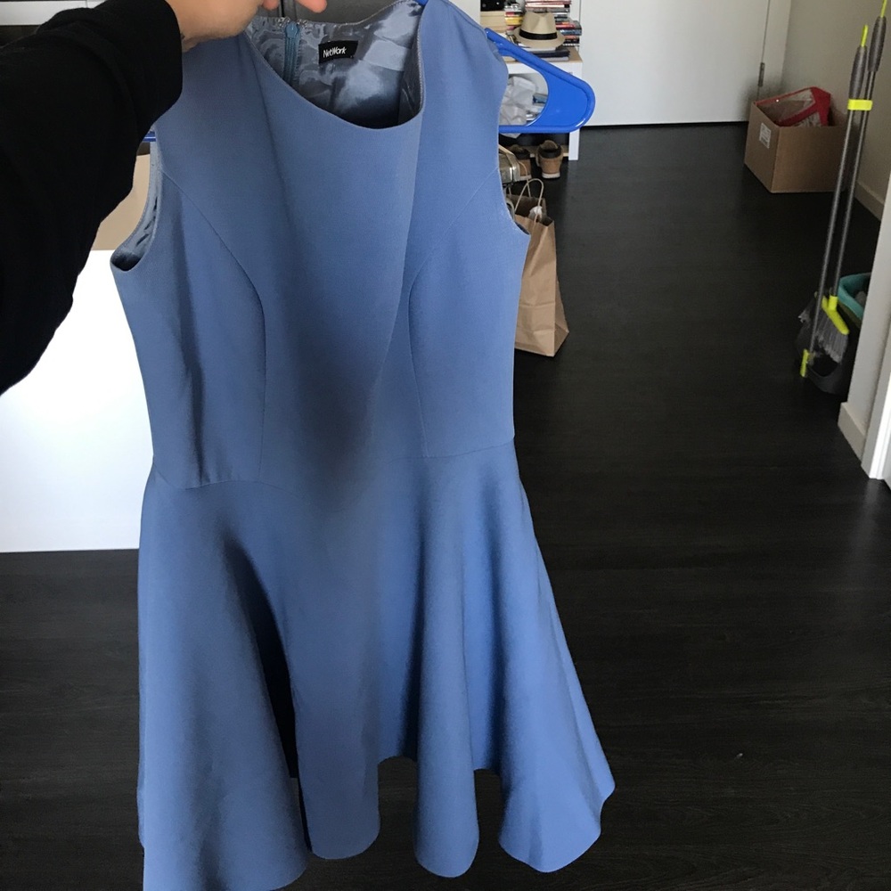 Beautiful Blue Formal Short Dress Fluffy Skirt