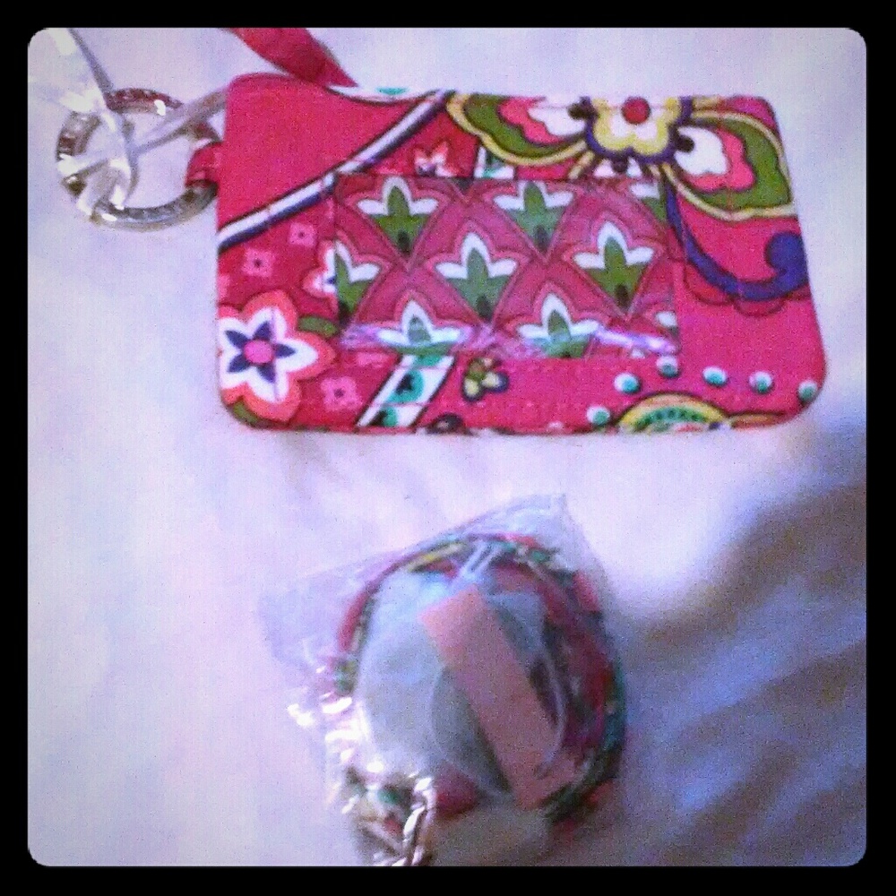 Vera Bradley Zip ID Case Set Pink Swirls
