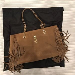 YSL YvesSaintLaurent Large Monogram Suede Bag 2950 YSL YvesSaintLaurent Large Monogram Suede Bag 2950