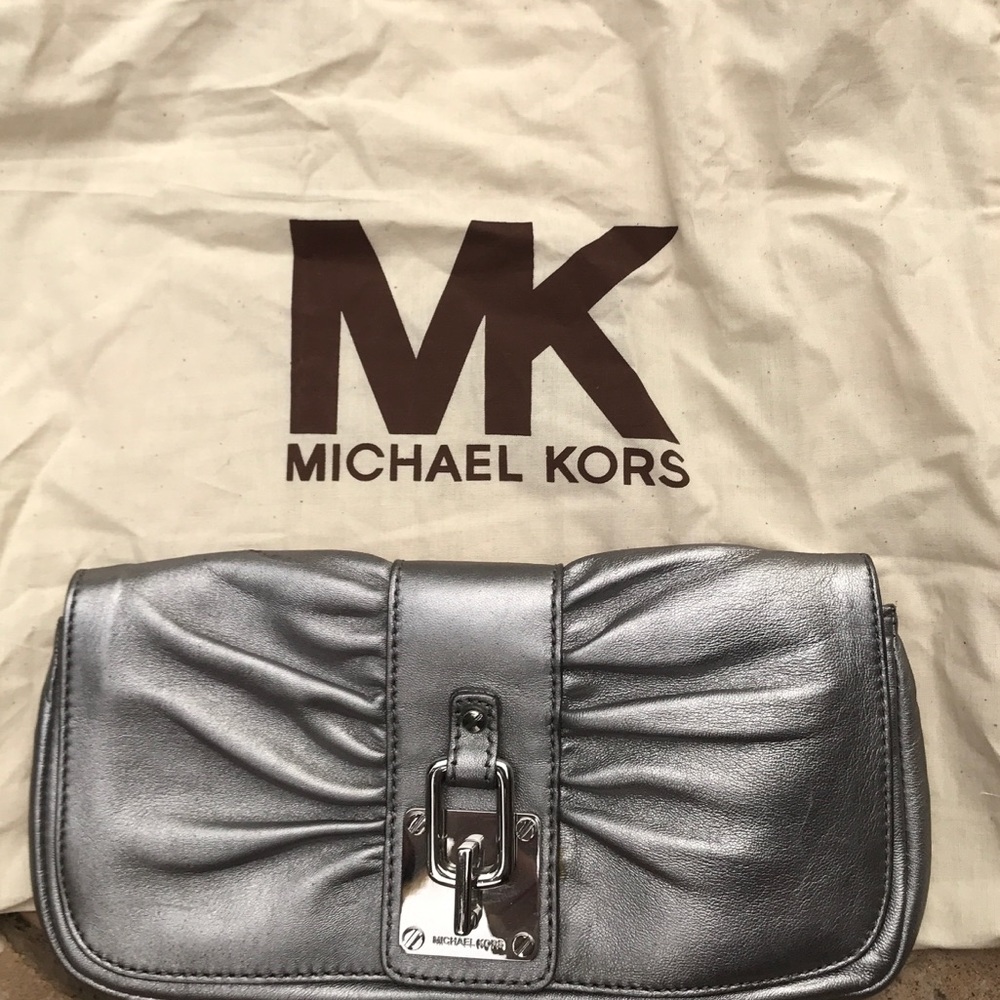 Michael Kors Silver Clutch