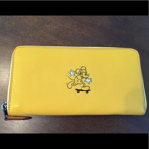 NWT Disney Coach Leather Cartoon Mickey Wallet NWT Disney Coach Leather Cartoon Mickey Wallet