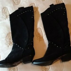 Black Suede Cowboy Boots