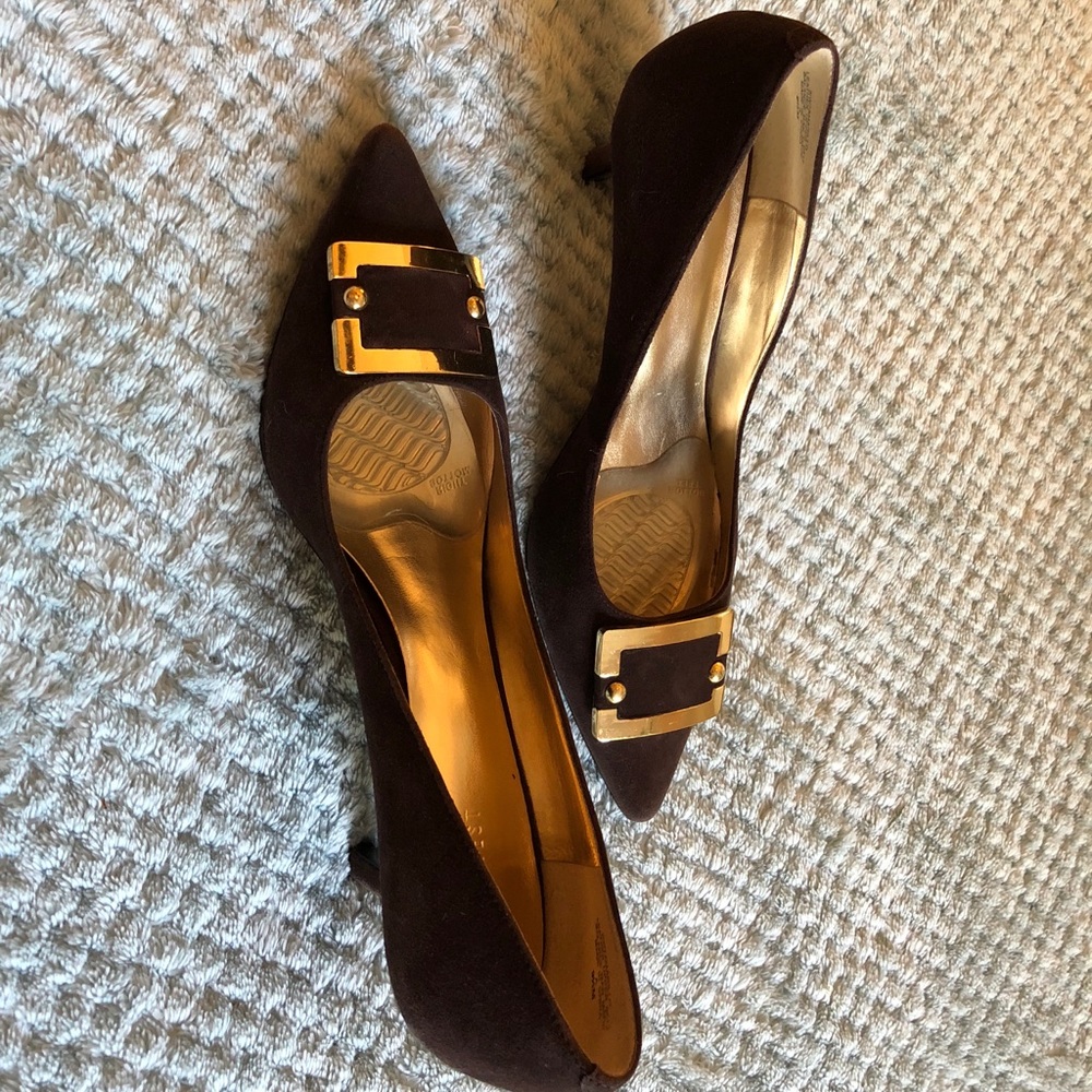 Chocolate Brown Nine West Suede Pumps Sz 9
