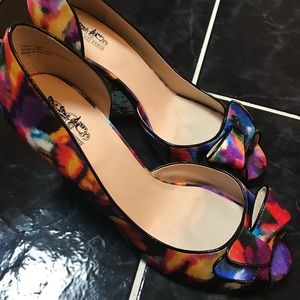 Open Toe Multi-Color Heels