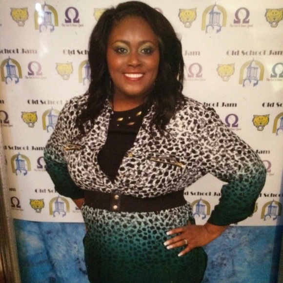 Green, black, and white leopard print shirt - Picture 1 of 2