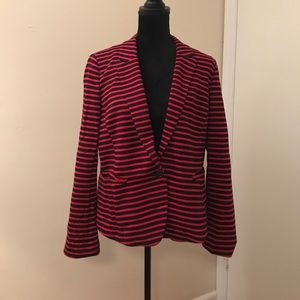 Striped Cotton Blazer Loft Size 12