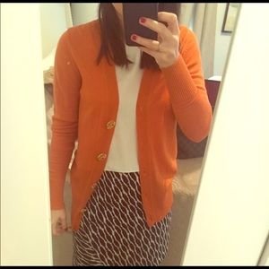 Tory Burch Orange Simone Cardigan