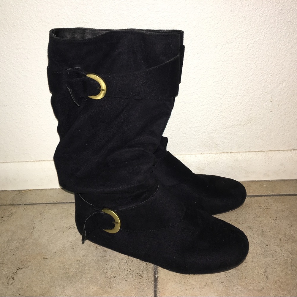 Black mid-calf boots size 8