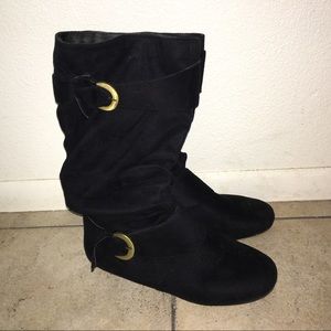 Black mid-calf boots size 8