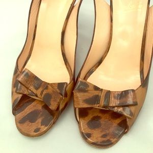 Christian Louboutin Leopard Print Strappy Heels