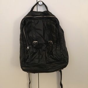 Black soft “leather” backpack