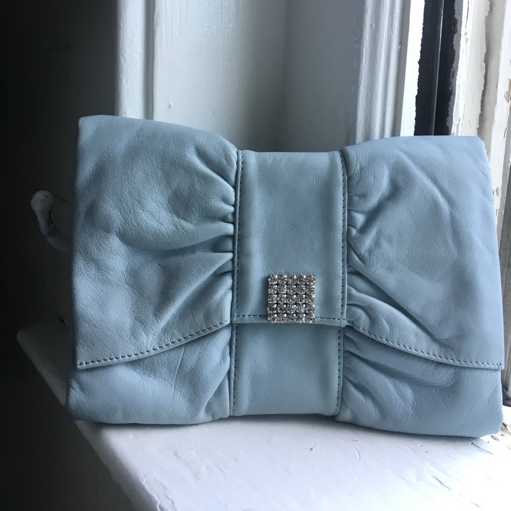 Banana Republic blue leather clutch