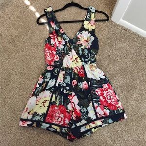 Mink pink floral romper
