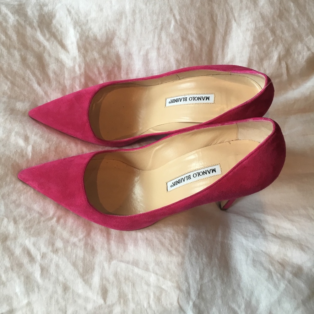 Manko blahnik fuschia stilettos