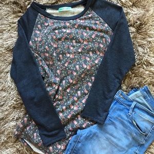 Floral Baseball Top