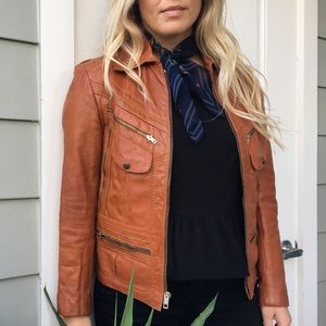 Vintage Light Brown (Sienna) Leather Jacket