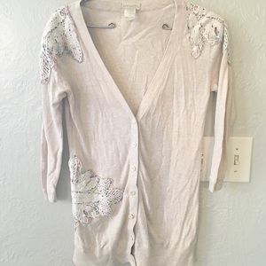 Quarter Sleeve Floral Lace Sweater