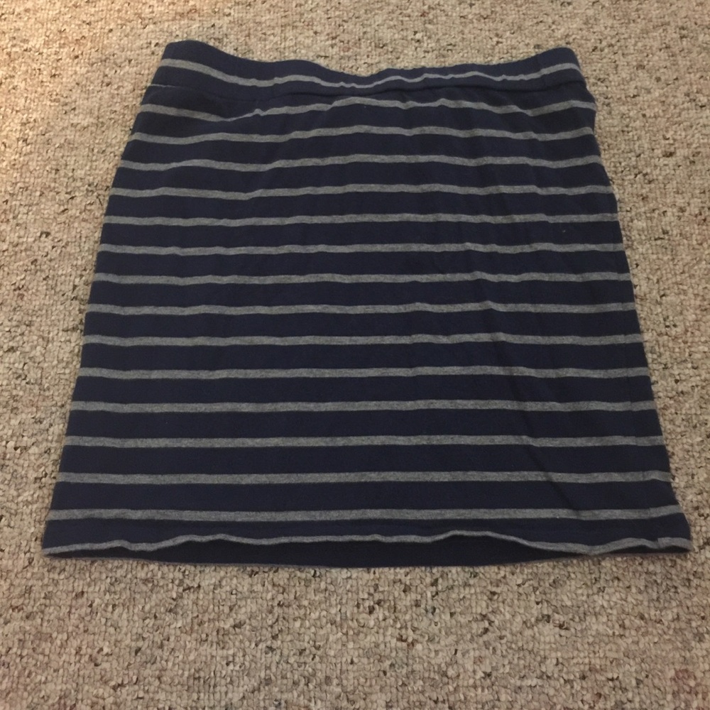 Navy and grey striped mini skirt!