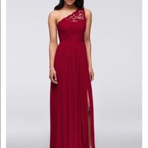 Apple red Davids Bridal bridesmaid gown