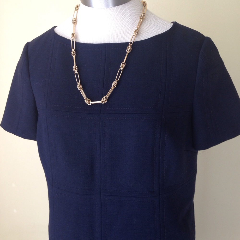 Tory burch wool navy shift dress
