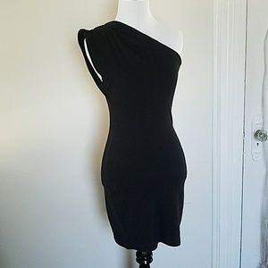 American Apparel One shoulder black dress.
