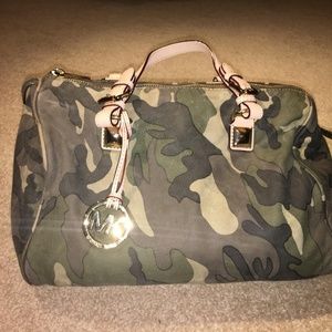 Michael Kors Leather Camo Handbag