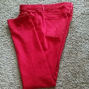 Red skinny jeans