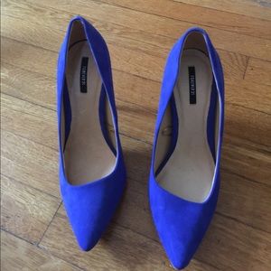 Royal blue beautiful faux suede shoes. New