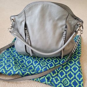 Oriyani Gray Leather Crossbody Handbag