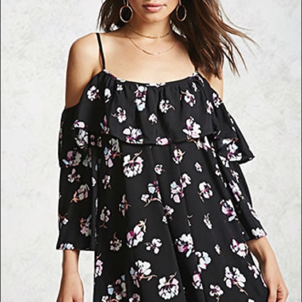 Forever 21 floral off-shoulder dress