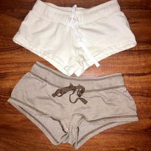 2 Pairs Micro-Mini Fleece Shorts XS