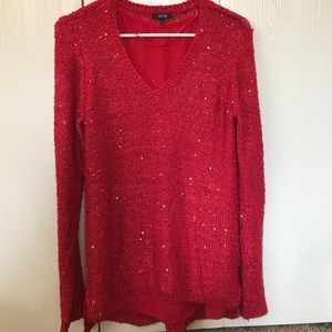 Red sequin sweater