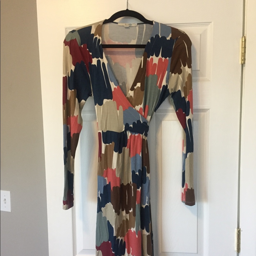Boden painterly wrap dress