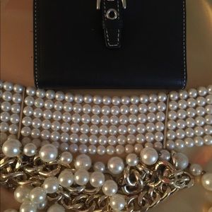 BLACK LEATHER COACH ORGANIZER