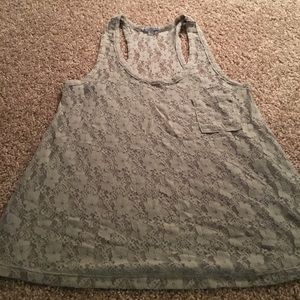 Gray lace tank top