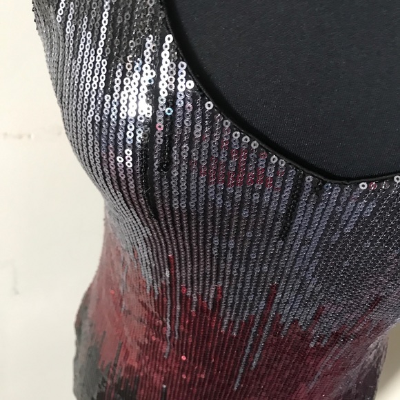Short Red, Grey, Black Sequin Fitted Dress - Picture 2 of 3