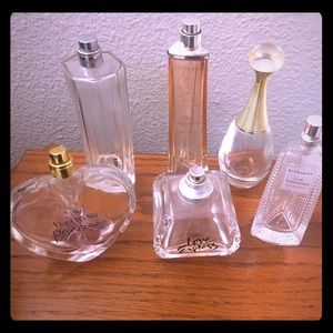 6 Empty perfume bottles