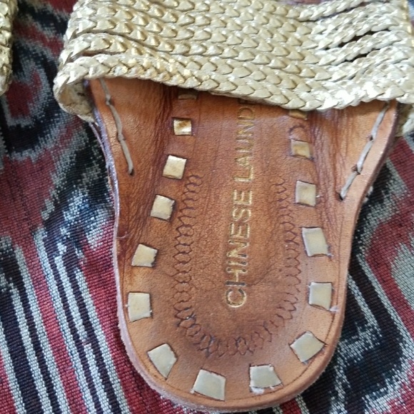 SOLD...Gold and leather Chinese Laundry sandal, 8 - Picture 2 of 7