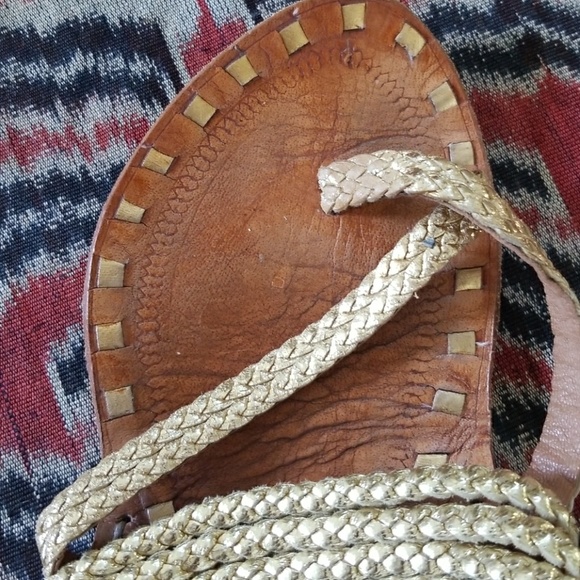 SOLD...Gold and leather Chinese Laundry sandal, 8 - Picture 3 of 7